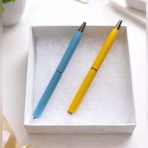 Coach 4” Blue & Yellow Silver-Tone Coach Logo Button Accent Set of 2